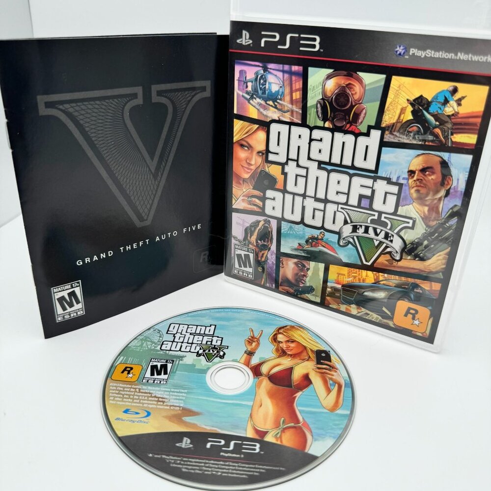 PS3 PlayStation 3 Grand Theft Auto V (5) PS3 Game With Manual